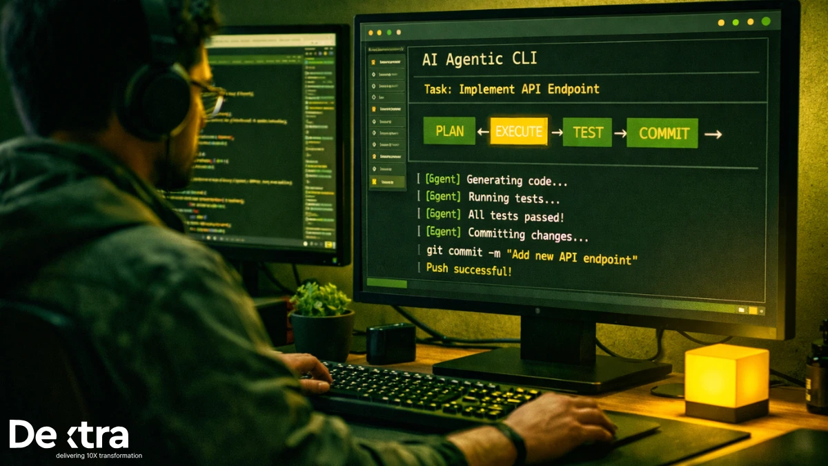 Developer using agentic AI coding tools